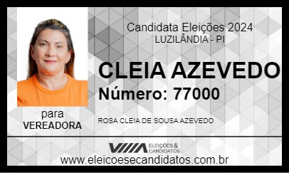 Candidato CLEIA AZEVEDO 2024 - LUZILÂNDIA - Eleições