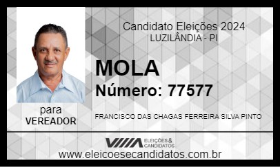 Candidato MOLA 2024 - LUZILÂNDIA - Eleições