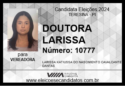 Candidato DOUTORA LARISSA 2024 - TERESINA - Eleições