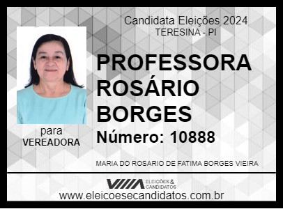 Candidato PROFESSORA ROSÁRIO BORGES 2024 - TERESINA - Eleições