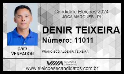 Candidato DENIR TEIXEIRA 2024 - JOCA MARQUES - Eleições