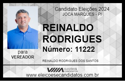 Candidato REINALDO RODRIGUES 2024 - JOCA MARQUES - Eleições