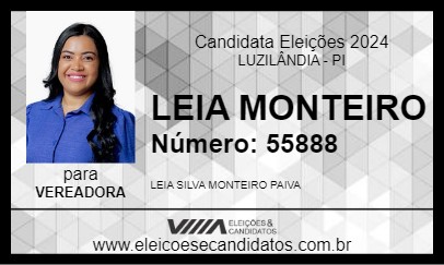 Candidato LEIA MONTEIRO 2024 - LUZILÂNDIA - Eleições