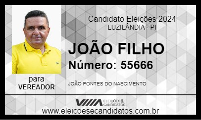 Candidato JOÃO FILHO 2024 - LUZILÂNDIA - Eleições