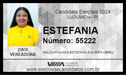 Candidato ESTEFANIA 2024 - LUZILÂNDIA - Eleições