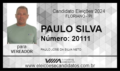 Candidato PAULO SILVA 2024 - FLORIANO - Eleições