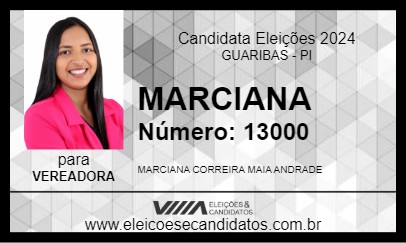 Candidato MARCIANA 2024 - GUARIBAS - Eleições