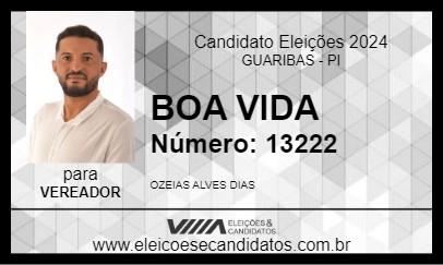 Candidato BOA VIDA 2024 - GUARIBAS - Eleições