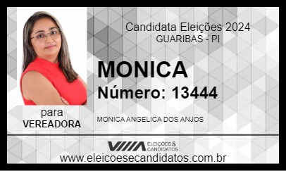 Candidato MONICA 2024 - GUARIBAS - Eleições