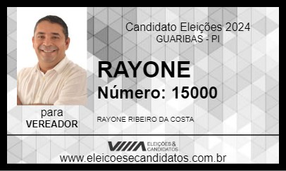 Candidato RAYONE 2024 - GUARIBAS - Eleições