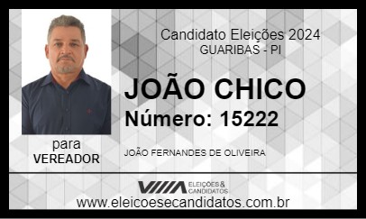 Candidato JOÃO CHICO 2024 - GUARIBAS - Eleições