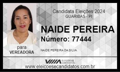 Candidato NAIDE PEREIRA 2024 - GUARIBAS - Eleições