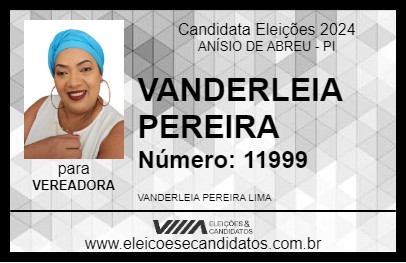 Candidato VANDERLEIA PEREIRA 2024 - ANÍSIO DE ABREU - Eleições