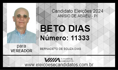 Candidato BETO DIAS 2024 - ANÍSIO DE ABREU - Eleições