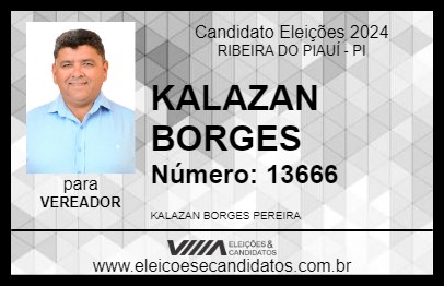 Candidato KALAZAN BORGES 2024 - RIBEIRA DO PIAUÍ - Eleições