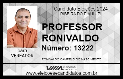 Candidato PROFESSOR RONIVALDO 2024 - RIBEIRA DO PIAUÍ - Eleições