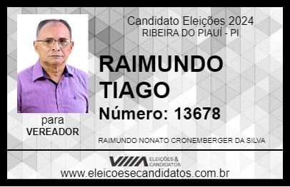 Candidato RAIMUNDO TIAGO 2024 - RIBEIRA DO PIAUÍ - Eleições