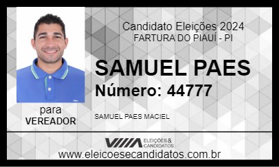 Candidato SAMUEL PAES 2024 - FARTURA DO PIAUÍ - Eleições