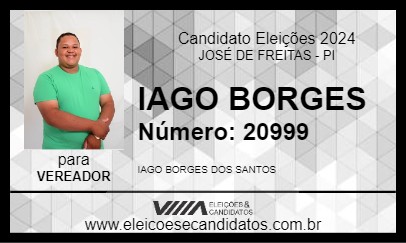 Candidato IAGO BORGES 2024 - JOSÉ DE FREITAS - Eleições