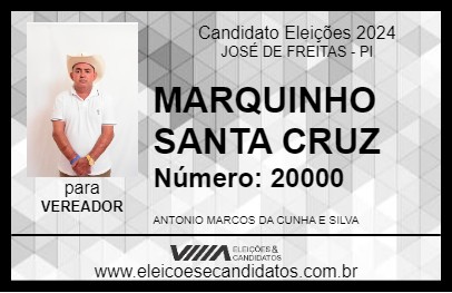 Candidato MARQUINHO SANTA CRUZ 2024 - JOSÉ DE FREITAS - Eleições