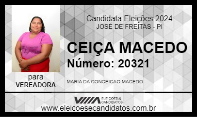 Candidato CEIÇA MACEDO 2024 - JOSÉ DE FREITAS - Eleições