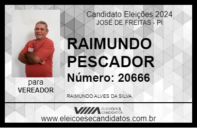 Candidato RAIMUNDO PESCADOR 2024 - JOSÉ DE FREITAS - Eleições