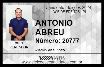 Candidato ANTONIO ABREU 2024 - JOSÉ DE FREITAS - Eleições