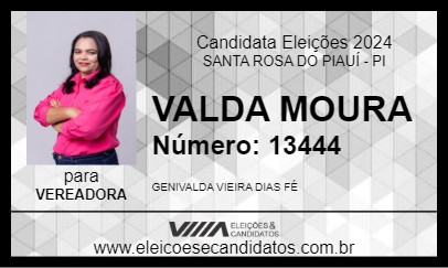 Candidato VALDA MOURA 2024 - SANTA ROSA DO PIAUÍ - Eleições