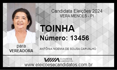 Candidato TOINHA 2024 - VERA MENDES - Eleições