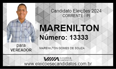 Candidato MARENILTON 2024 - CORRENTE - Eleições