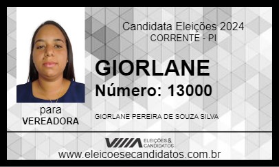 Candidato GIORLANE 2024 - CORRENTE - Eleições