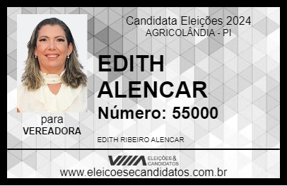 Candidato EDITH ALENCAR 2024 - AGRICOLÂNDIA - Eleições