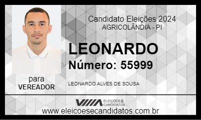 Candidato LEONARDO 2024 - AGRICOLÂNDIA - Eleições