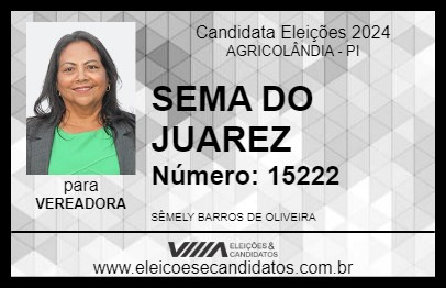 Candidato SEMA DO JUAREZ 2024 - AGRICOLÂNDIA - Eleições