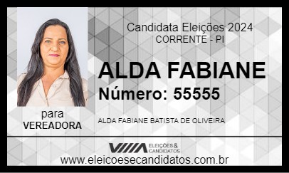 Candidato ALDA FABIANE 2024 - CORRENTE - Eleições