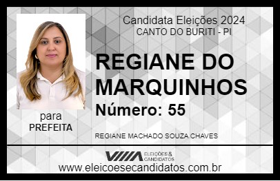 Candidato REGIANE DO MARQUINHOS 2024 - CANTO DO BURITI - Eleições