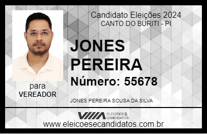 Candidato JONES PEREIRA 2024 - CANTO DO BURITI - Eleições