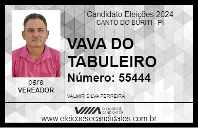 Candidato VAVA DO TABULEIRO 2024 - CANTO DO BURITI - Eleições