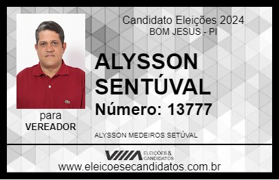 Candidato ALYSSON SENTÚVAL 2024 - BOM JESUS - Eleições