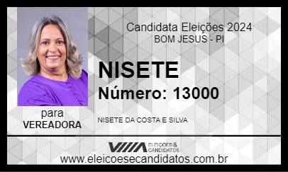 Candidato NISETE 2024 - BOM JESUS - Eleições