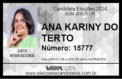 Candidato ANA KARINY DO TERTO 2024 - BOM JESUS - Eleições