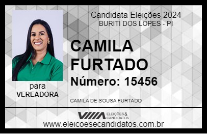 Candidato CAMILA FURTADO 2024 - BURITI DOS LOPES - Eleições