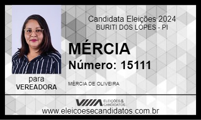 Candidato MÉRCIA 2024 - BURITI DOS LOPES - Eleições