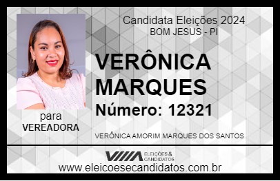 Candidato VERÔNICA MARQUES 2024 - BOM JESUS - Eleições