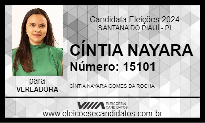 Candidato CÍNTIA NAYARA 2024 - SANTANA DO PIAUÍ - Eleições