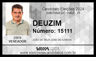 Candidato DEUZIM 2024 - SANTANA DO PIAUÍ - Eleições