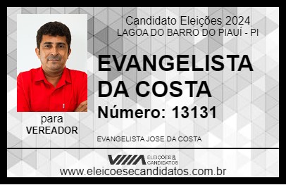 Candidato EVANGELISTA DA COSTA 2024 - LAGOA DO BARRO DO PIAUÍ - Eleições