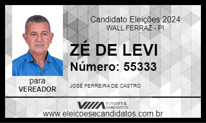 Candidato ZÉ DE LEVI 2024 - WALL FERRAZ - Eleições