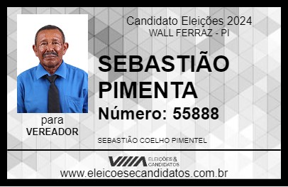 Candidato SEBASTIÃO PIMENTA 2024 - WALL FERRAZ - Eleições