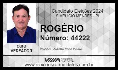 Candidato ROGÉRIO 2024 - SIMPLÍCIO MENDES - Eleições